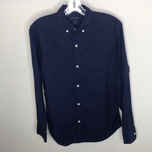 Bonobos blue button down short length